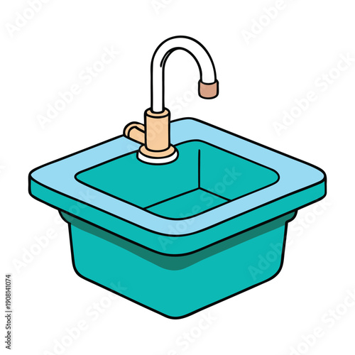 A sleek washing sink with a shiny faucet, deep basin, and clean lines, perfect for daily chores, handwashing, and keeping your space tidy and fresh.
