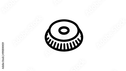 Minimalist black line icon of a rupture disc symbolizing safety and pressure relief in industrial applications