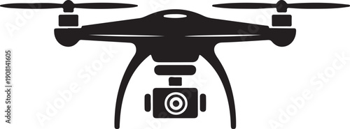 Drone with camera flying in air