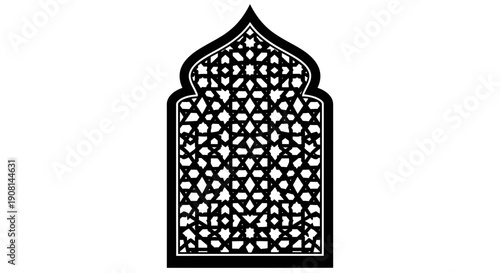 Intricate Islamic Geometric Pattern Window Design.