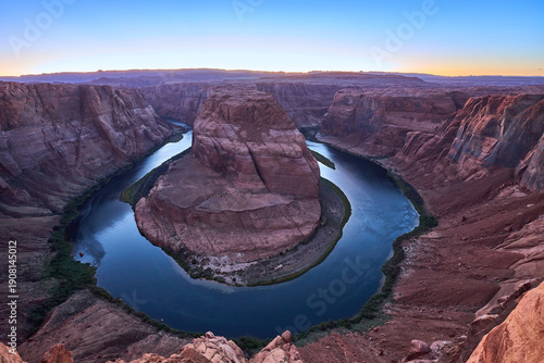 Horseshoe Bend zur blauen Stunde, Glen Canyon National Park, Page, Arizona, USA