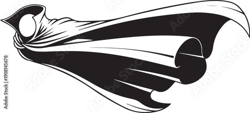 Mysterious hooded cloak in motion, a classic symbol of power, anonymity, and adventure