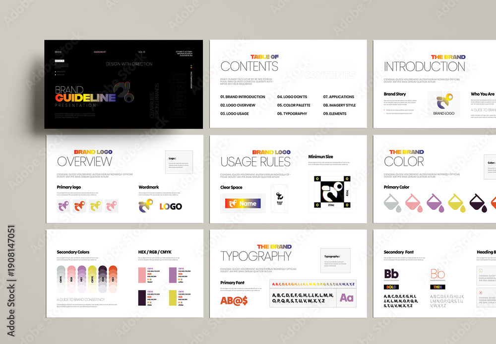 Brand Identity Guidelines Presentation Stock Template | Adobe Stock