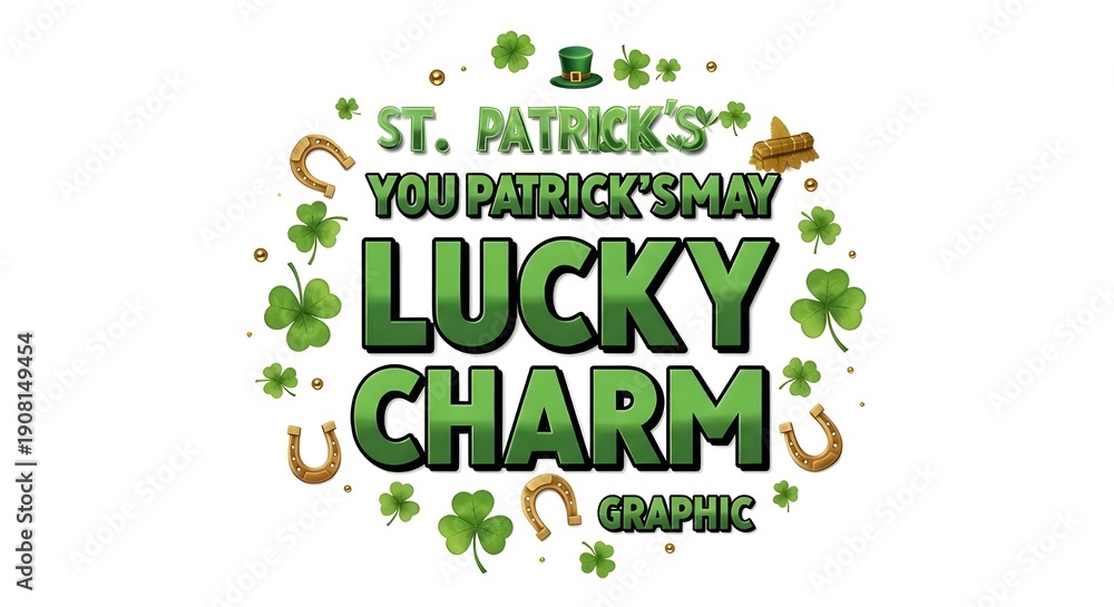 Fototapeta premium St patrick's day lucky charm irish holiday green shamrock