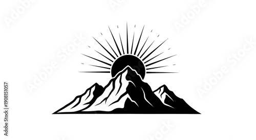 Mountain sunrise vector illustration