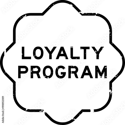 Grunge black loyalty program word square seal stamp on white background