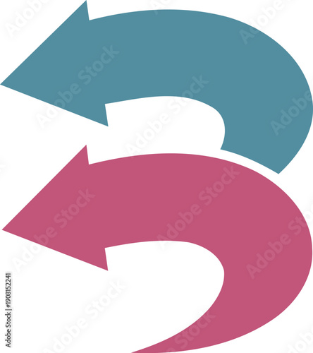 Opposing arrows symbolizing reversal and interaction
