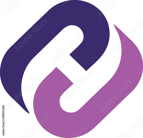 Abstract interlocking purple shapes logo