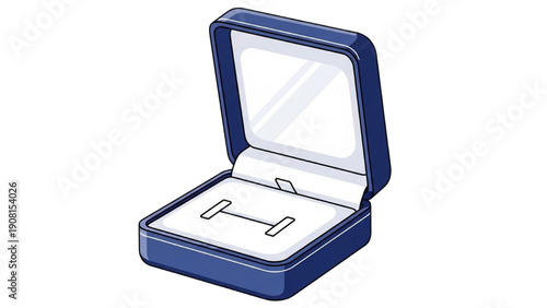 Illustration of a necklace in an open jewelry box viewed from above