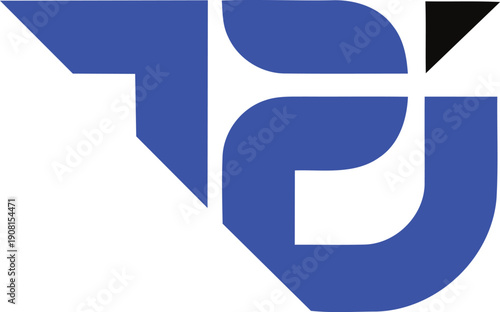 Modern Tech Monogram – Blue Geometric TPJLettermark Logo