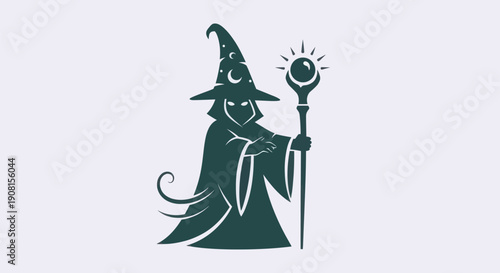 Mysterious figure in robes with staff