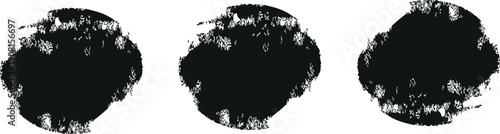 Rough Paint Circle Grunge Texture Vector Set