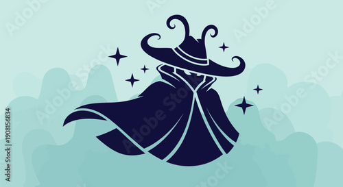 Mysterious figure with hat and stars