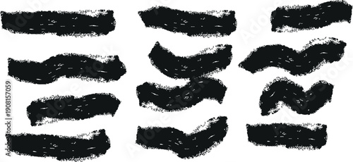 Hand Drawn Ink Brush Strokes Grunge Texture Vector Collection