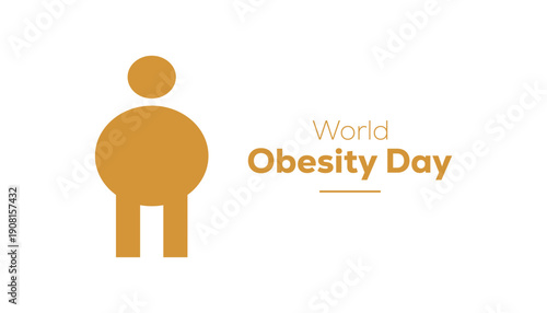 World Obesity Day is observed every year in March. Holiday, poster, card and background vector illustration design.