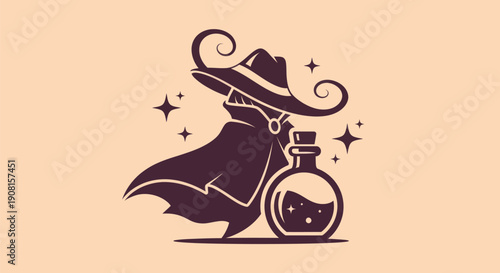 Mysterious figure with potion bottle