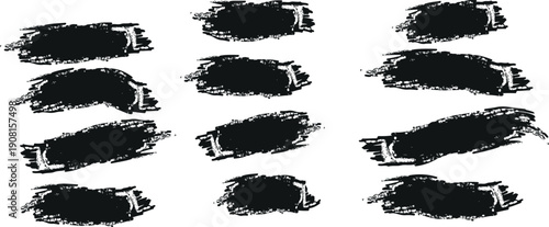 Dry Paint Brush Stroke Grunge Texture Vector Collection