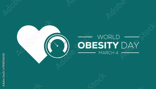 World Obesity Day is observed every year in March. Holiday, poster, card and background vector illustration design.