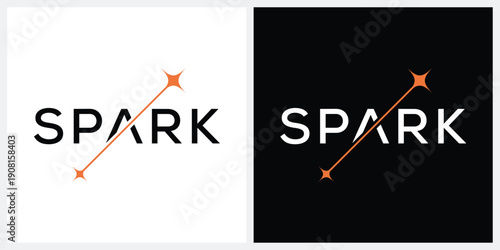 simple minimalist spark logo design vector