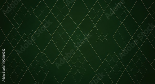 Dark green background with golden geometric diamond pattern