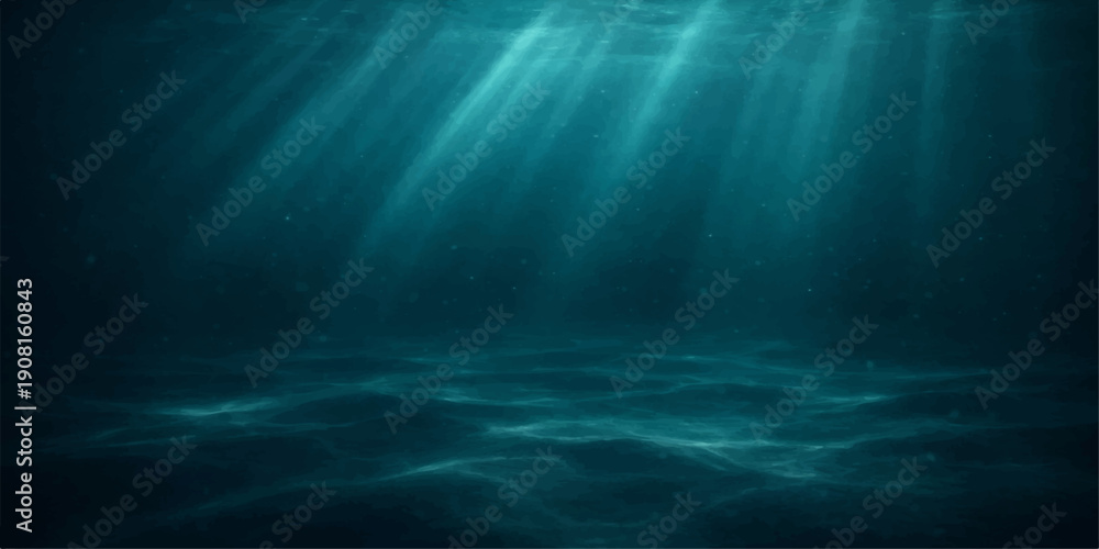 Φωτογραφία A deep blue underwater world loop featuring a dark ocean background where sunlig