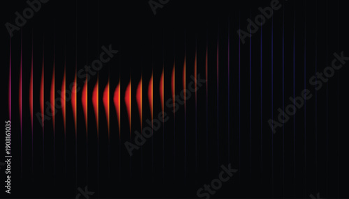 Sound wave pattern with red and blue gradient
