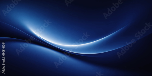 A flowing abstract blue wave design features light curves and dark purple lines in a fractal art pattern, creating a textured motion backdrop with a sense of energy