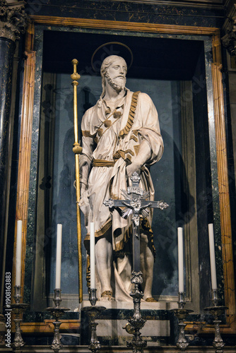 Detailed Sculpture Of St John The Baptist Prophet Of Christianity In Religious Interior