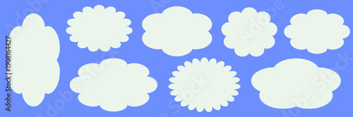 Soft label cloud outline with fluffy balloon texture, smooth shape for speech, elegant cloud label with fluffy shape style.