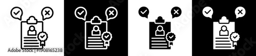 Decision Criteria Icon Set In Black And White Filled Style Collection 