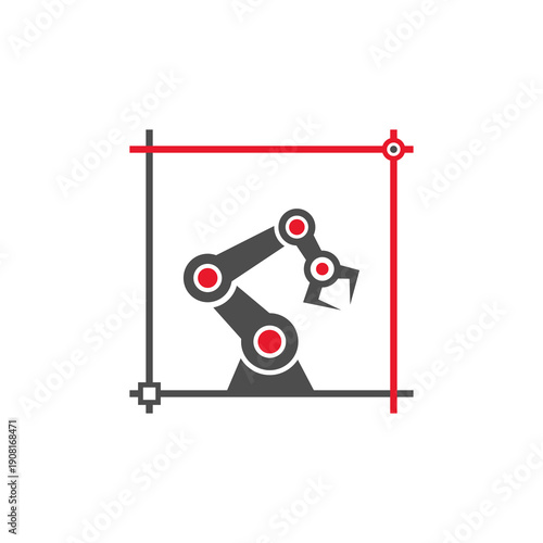 Robotic Arm Mechanical Illustration Graphic Design.