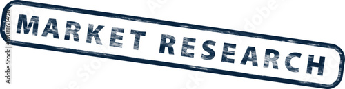 Market research stamp or market analysis badge, blue vector illustration, for report or presentation, Isolated on transparent background, png