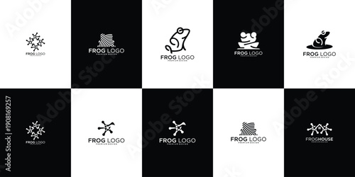 Frog Logo Vector Collection – Perfect for eco brands, organic products, environmental organizations, children’s brands, outdoor companies, and businesses seeking a fresh, playful, natural