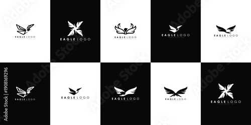Eagle Logo Vector Collection – Perfect for corporate brands, security companies, government institutions, sports teams, aviation businesses, outdoor brands