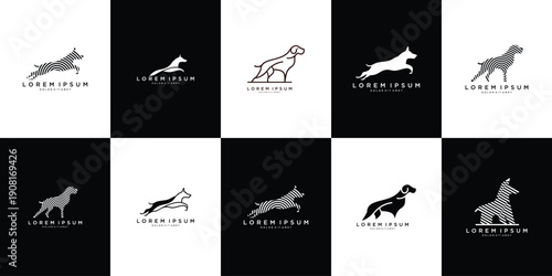 Dog Logo Vector Collection – Perfect for pet brands, veterinary clinics, grooming services, pet shops, animal shelters, training centers, and businesses seeking a loyal, friendly, trustworthy