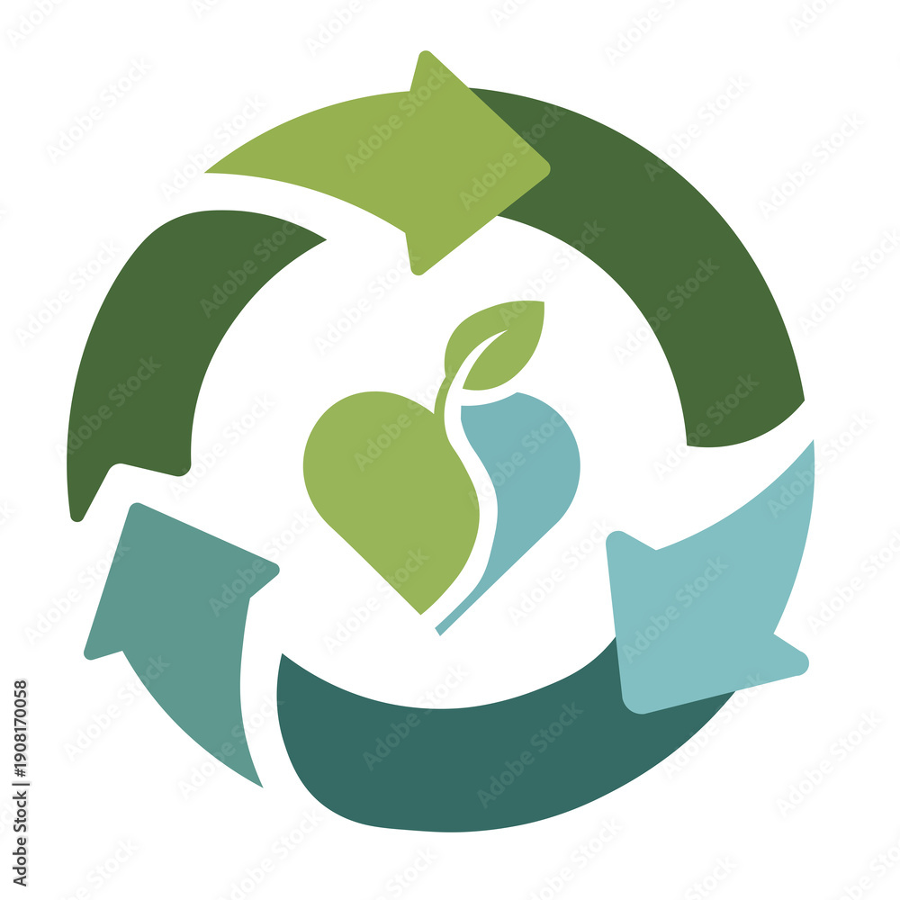 Obraz premium logo arrow Eco friendly vector