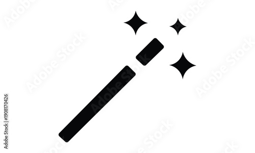 Magic Wand Sparkle Icon for AI Generate, Creative Tools and User Interface Symbol