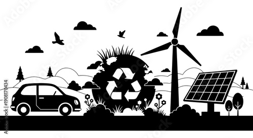 Sustainable water conservation and global environmental harmony with nature Vector