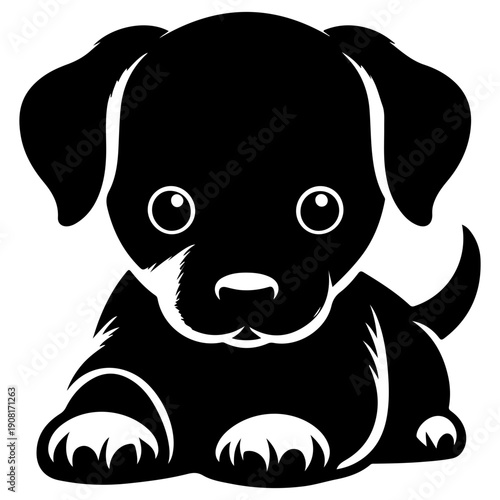 puppy dog vector silhouette 