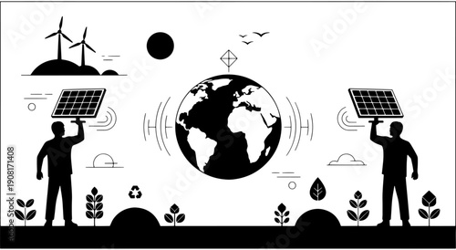 Sustainable energy solutions for a greener planet and future generations Vector