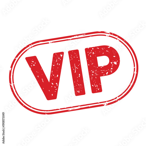 Red stamp displaying the letters VIP inside an oval frame