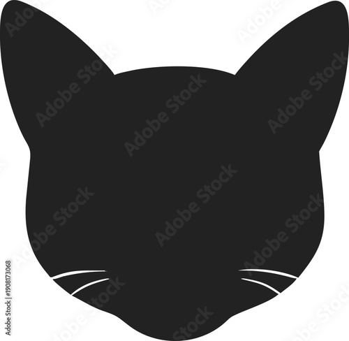 Elegant cat silhouette vector illustration, minimalist feline sitting pose for pet branding and logo design, black animal icon