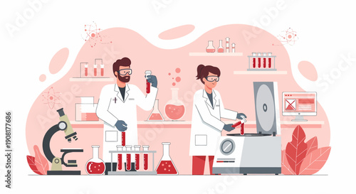Scientists Conducting Laboratory Research Experiments.