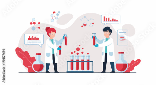 Scientists Conducting Laboratory Research Experiment.