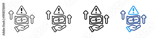 Illegal Profit Icon Different Style Outline Collection Set.
