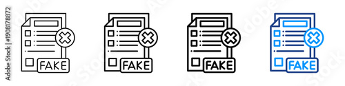 Fake Documents Icon Different Style Outline Collection Set.