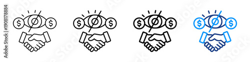 Secret Deal Icon Different Style Outline Collection Set.