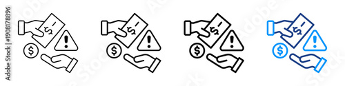 Illegal Payment Icon Different Style Outline Collection Set.