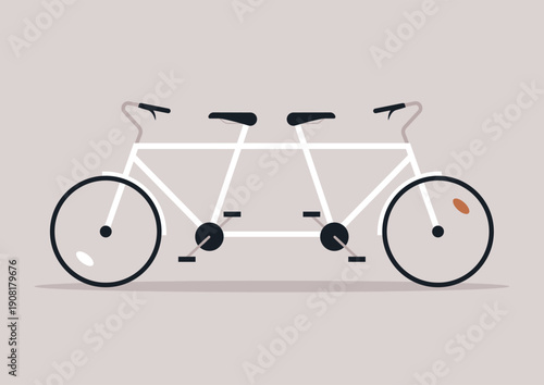 A bicycle with two handlebars facing opposite directions stands as a metaphor for polarization and the absence of compromise, highlighting conflict and indecision in a visual way