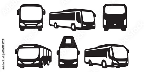 Bus outline silhouette icon illustration